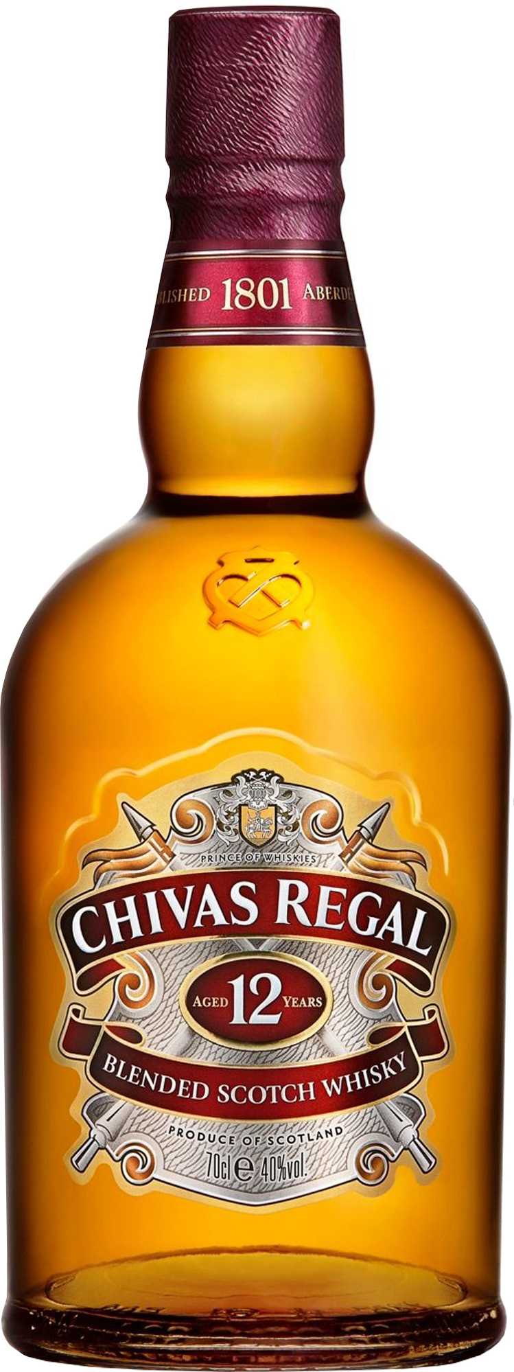 Chivas Regal 12 ročná 40% 0,7l (čistá fľaša)