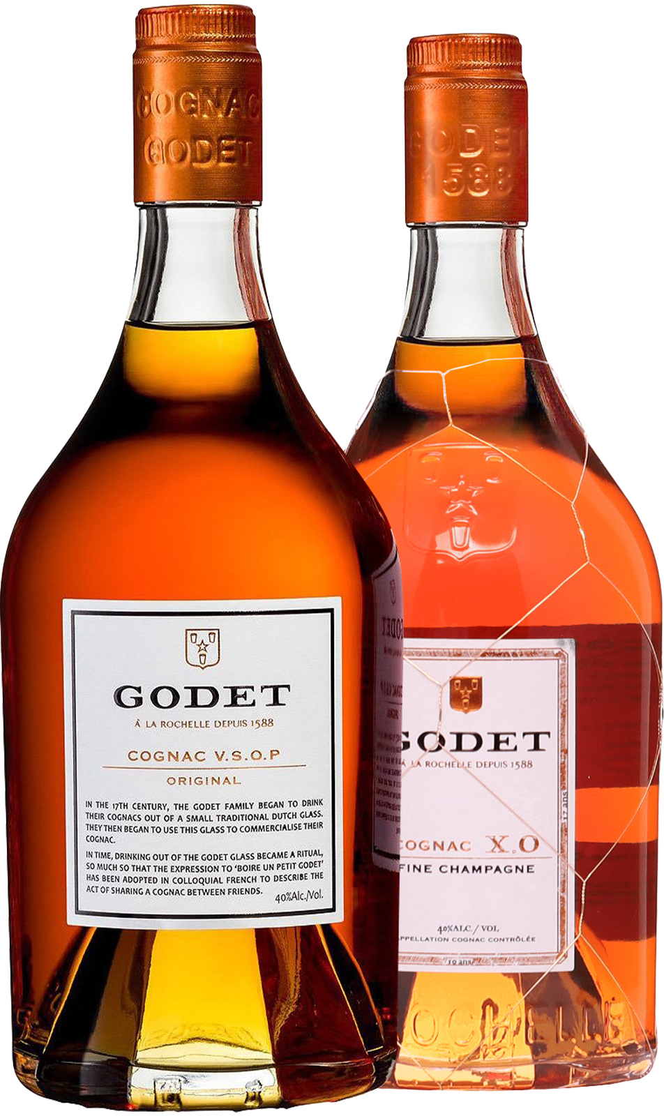 Set Godet VSOP Original + Godet XO Fine Champagne (set 1 x 0.7 l, 1 x 0.7 l)