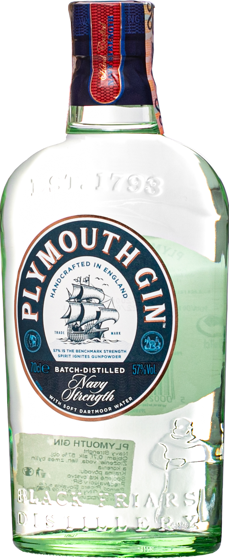 Plymouth Navy Strength Gin 57% 0,7l (čistá fľaša)