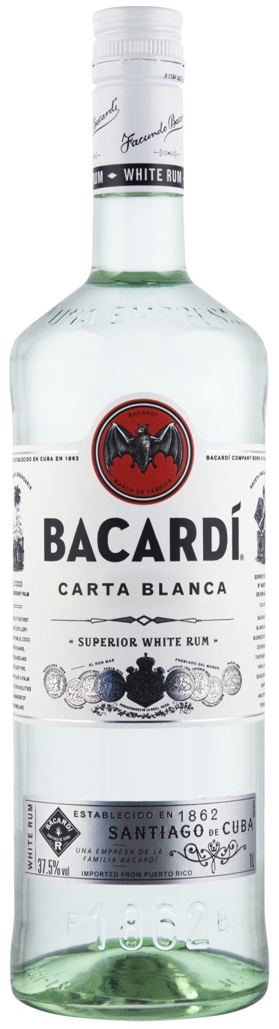 Bacardi Carta Blanca 1l 37,5% (čistá fľaša)