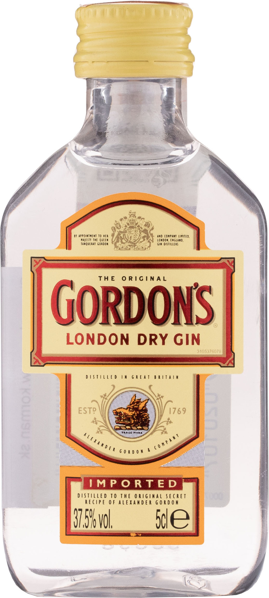 Gordon's Dry Gin Mini 37,5% 0,05l (čistá fľaša)