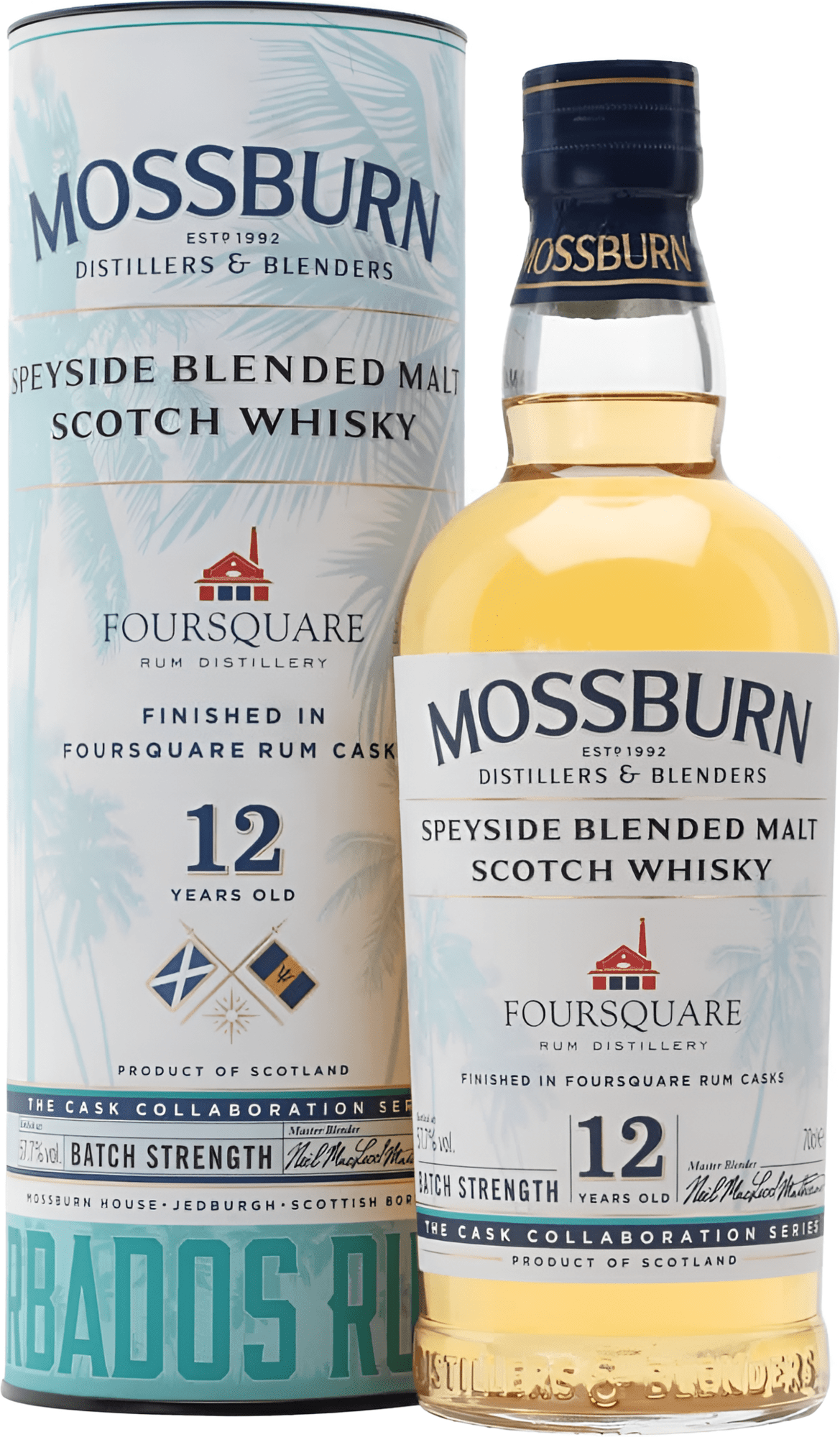 Mossburn 12 ročná Foursquare Rum Casks 57,7% 0,7l (darčekové balenie kazeta)