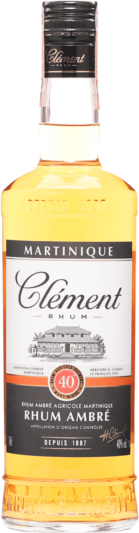 Clément Rhum Ambre 40% 0,7l (čistá flaša)