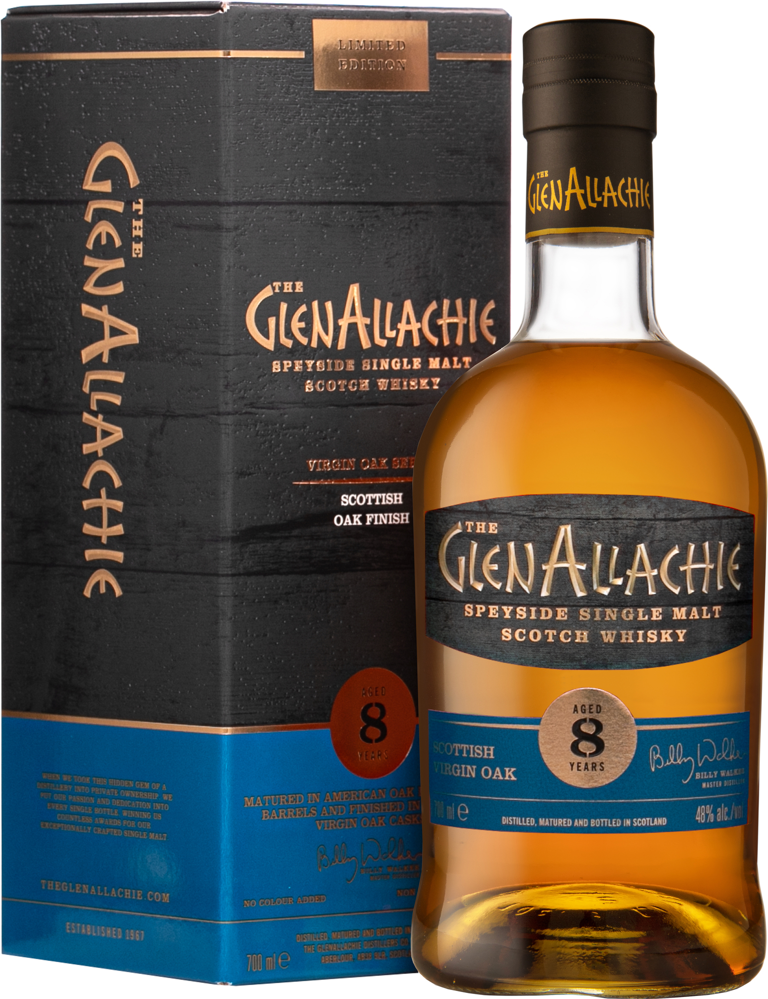 The GlenAllachie Scottish Oak Finish 8 ročná 48% 0,7l (darčekové balenie kazeta)