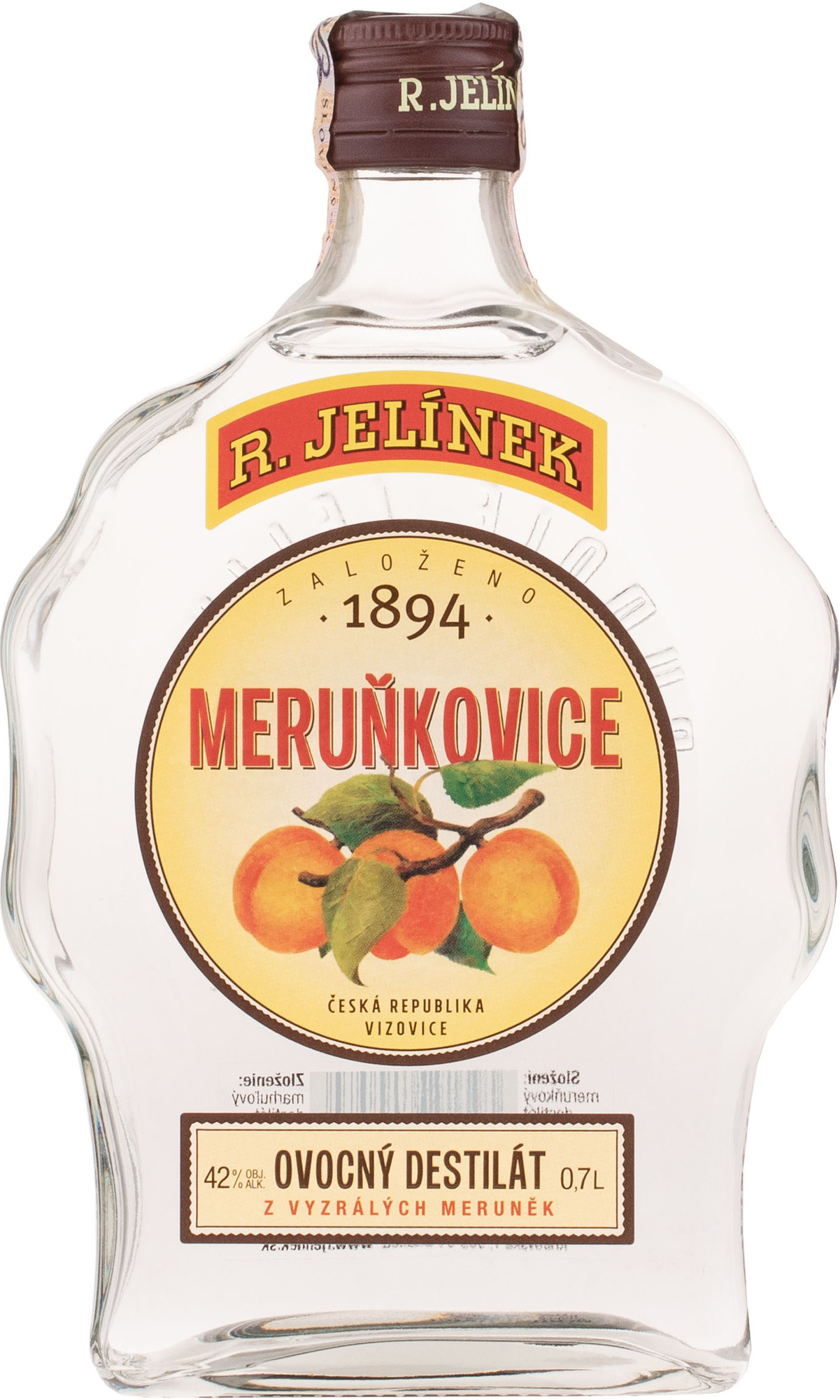 Rudolf Jelínek Marhuľovica 42% 0,7l (čistá fľaša)