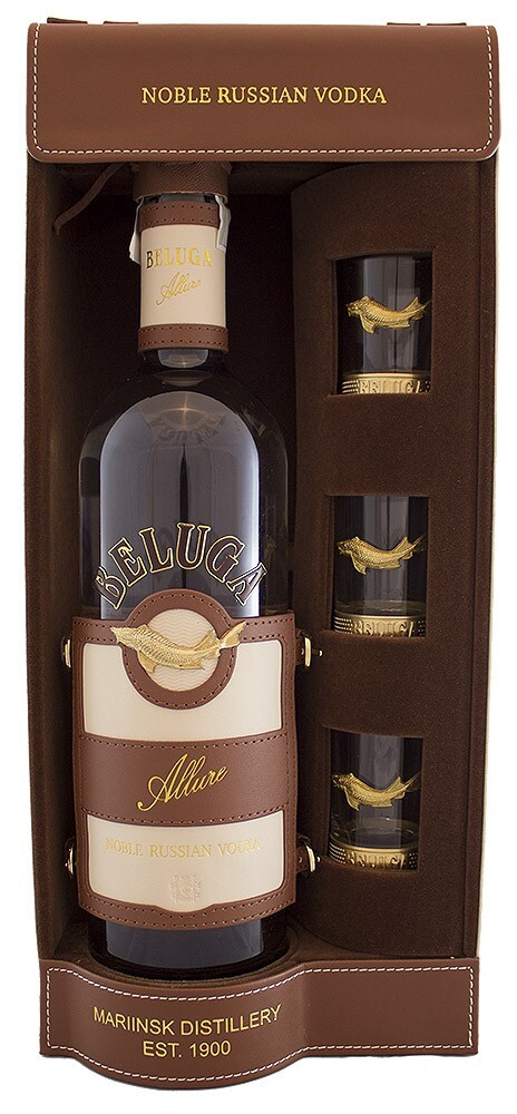 Beluga Allure + 3 sklenice 40% 0,7l (darčekové balenie 3 poháre)