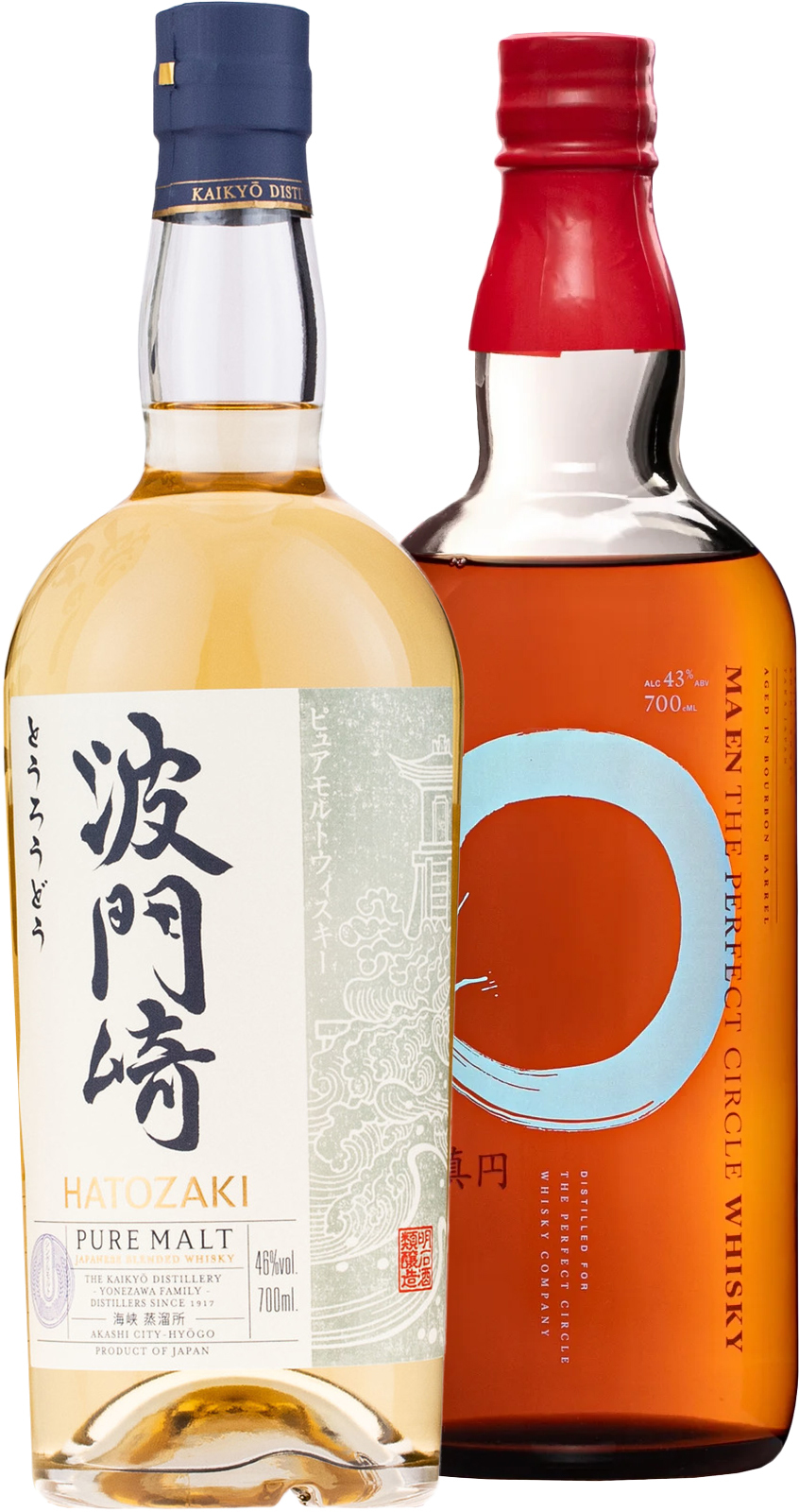 Set Hatozaki Japanese Pure Malt + MAEN The Perfect Circle Whisky (set 1 x 0.7 l, 1 x 0.7 l)