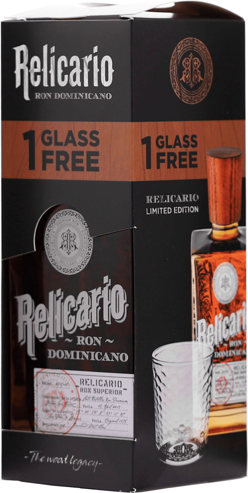 Relicario Ron Dominicano Superior + 1 pohár 40% 0,7l (darčekové balenie 1 pohár)