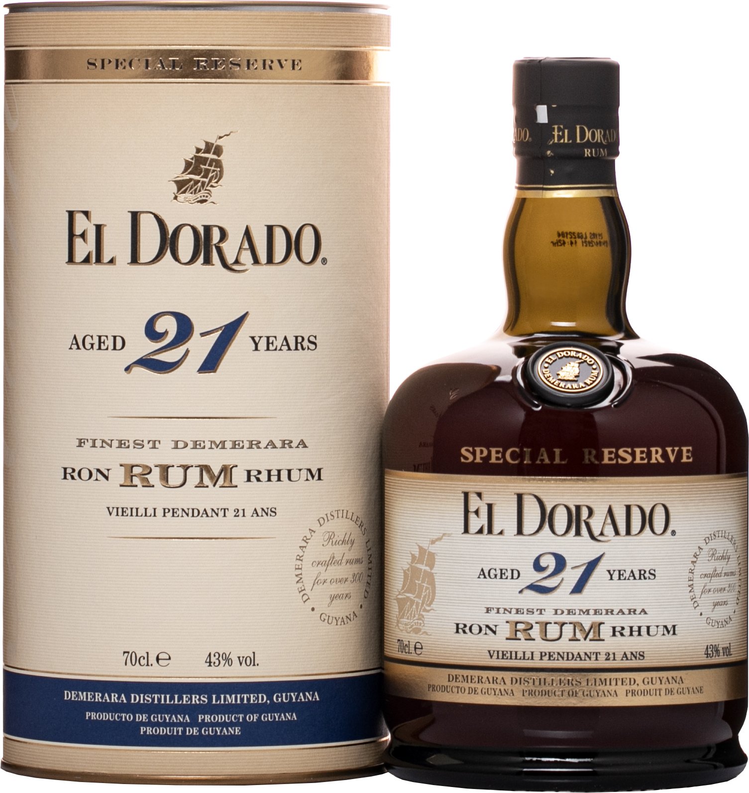 El Dorado 21y 0,7l 43% GB (darčekové balenie kazeta)