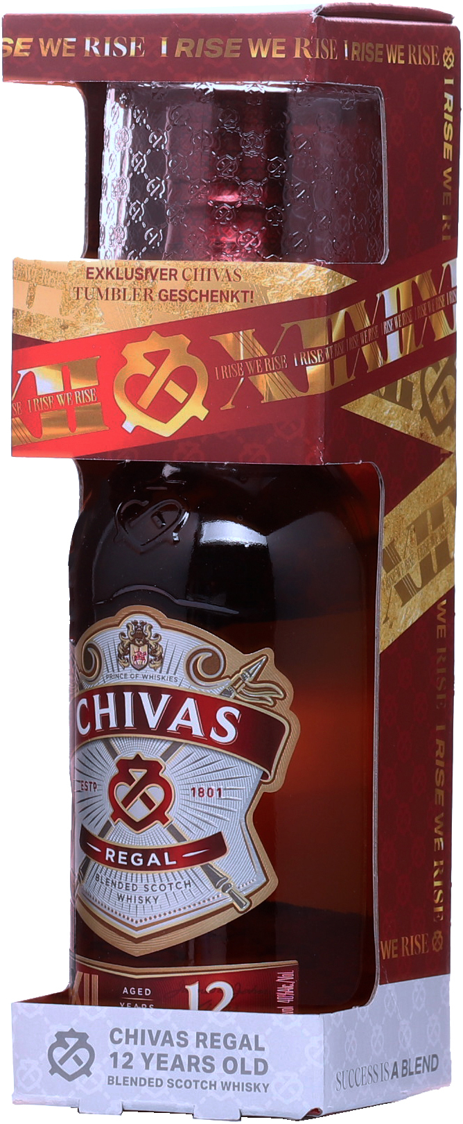 Chivas Regal 12 ročná + 1 pohár 40% 0,7l (darčekové balenie 1 pohár)
