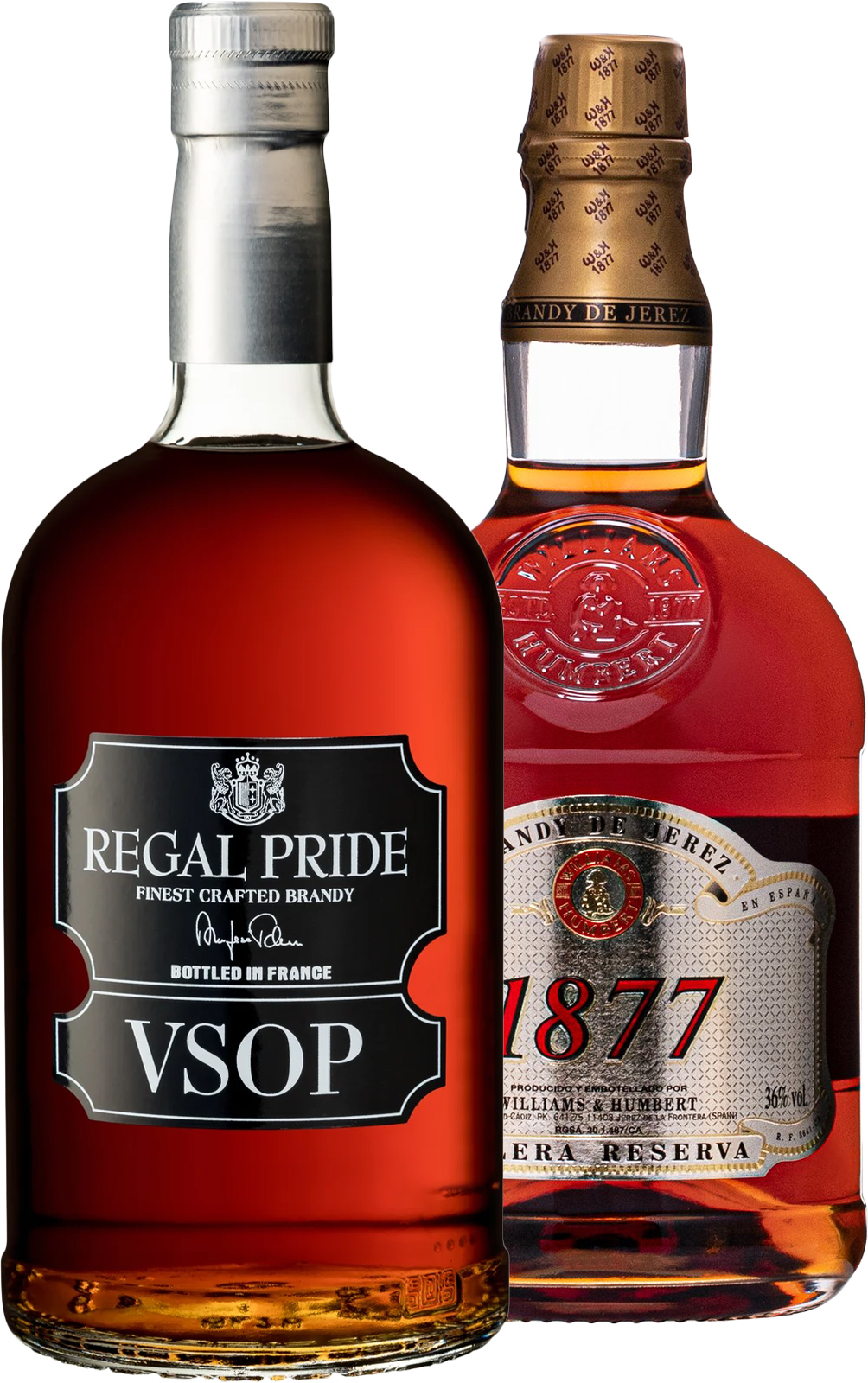 Set Brandy 1877 Solera Reserva + Regal Pride VSOP (set 1 x 0.7 l, 1 x 0.7 l)