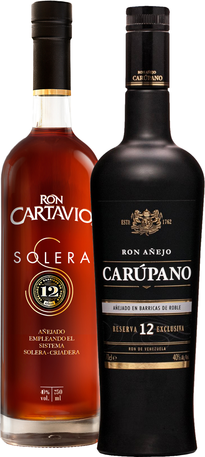 Set Ron Cartavio Solera 12 + Carúpano Reserva Exclusiva 12 (set 1 x 0.7 l, 1 x 0.7 l)