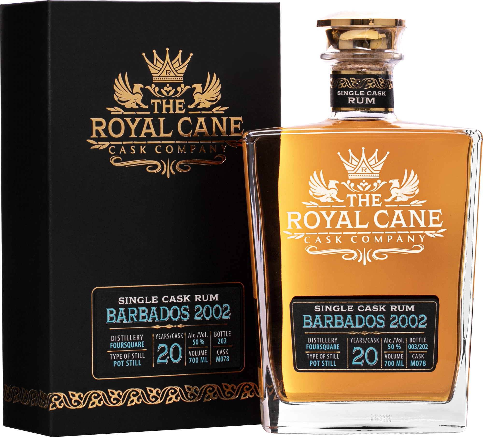 The Royal Cane Barbados 2002 20 letý Foursquare Rum 50% 0,7l