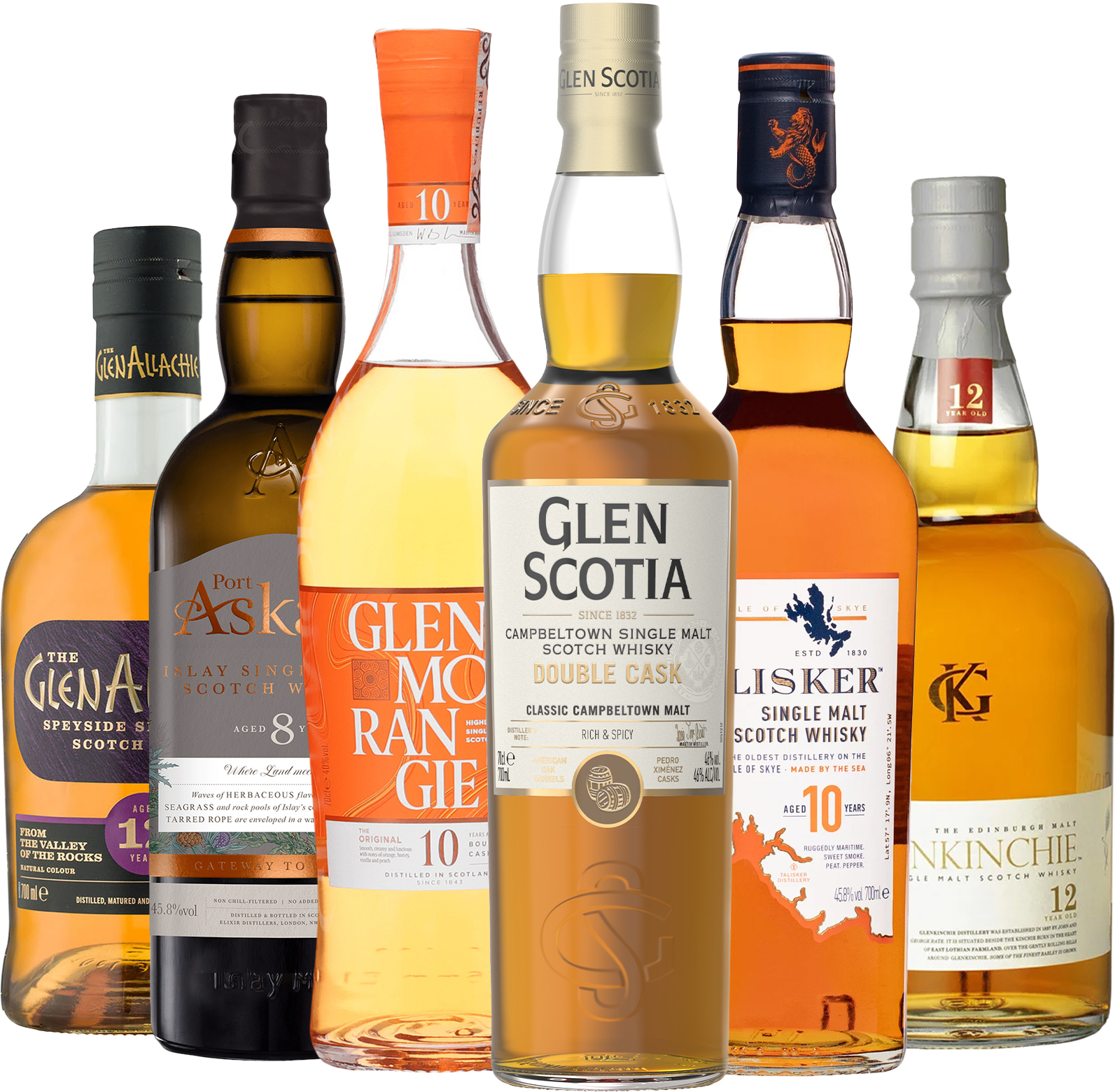 Set All Scotland Whisky (set 1 x 0.7 l, 1 x 0.7 l, 1 x 0.7 l, 1 x 0.7 l, 1 x 0.7 l, 1 x 0.7 l)