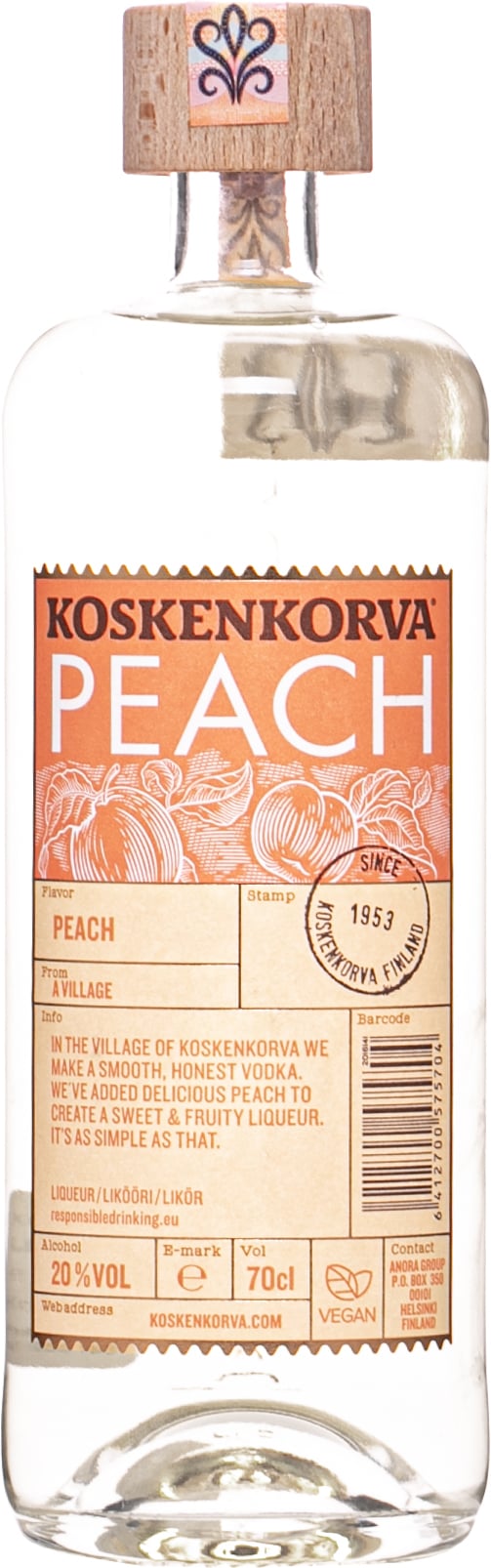 Koskenkorva Peach 20% 0,7l (čistá fľaša)