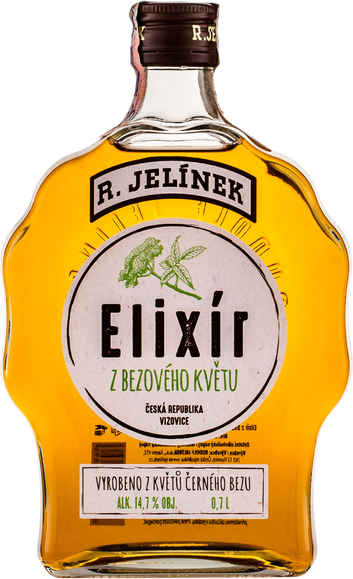 Rudolf Jelínek Elixír z bázového kvetu 14,7% 0,7l (čistá fľaša)