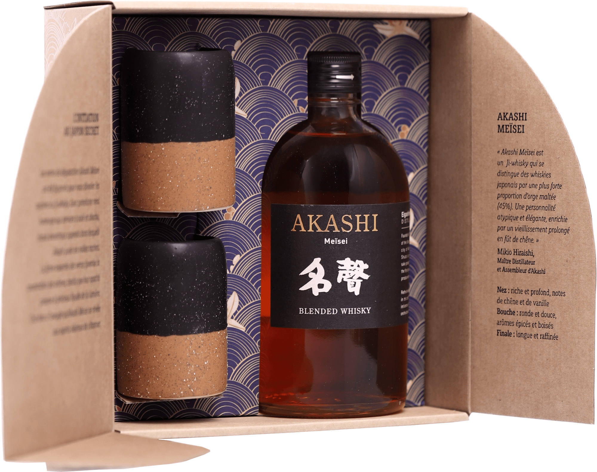 Akashi Meisei 0,5l + 2 sklenice 40% (darčekové balenie 2 poháre)