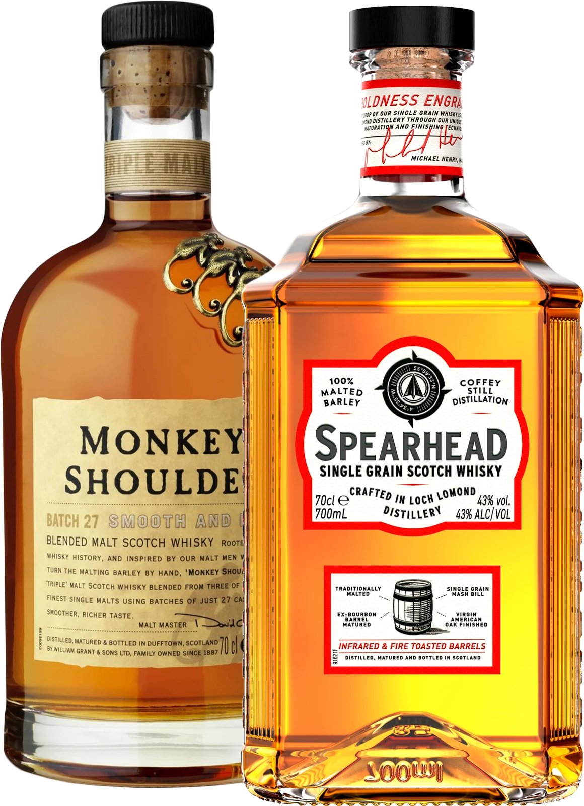 Set Monkey Shoulder + Spearhead (set 1 x 0.7 l, 1 x 0.7 l)