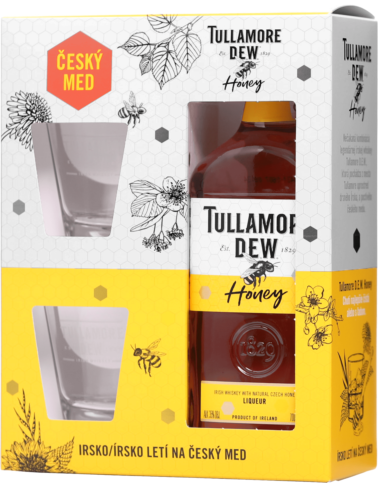 Tullamore Dew Honey + 2 sklenice 35% 0,7l (darčekové balenie 2 poháre)