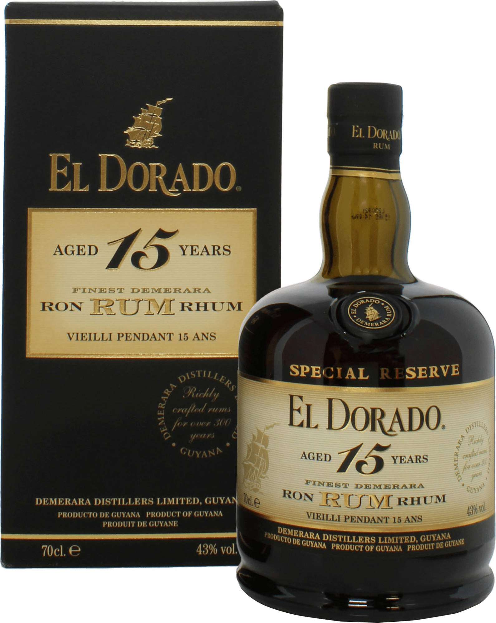 Demerara Distillers EL DORADO RHUM 15yo 0,7l 43%