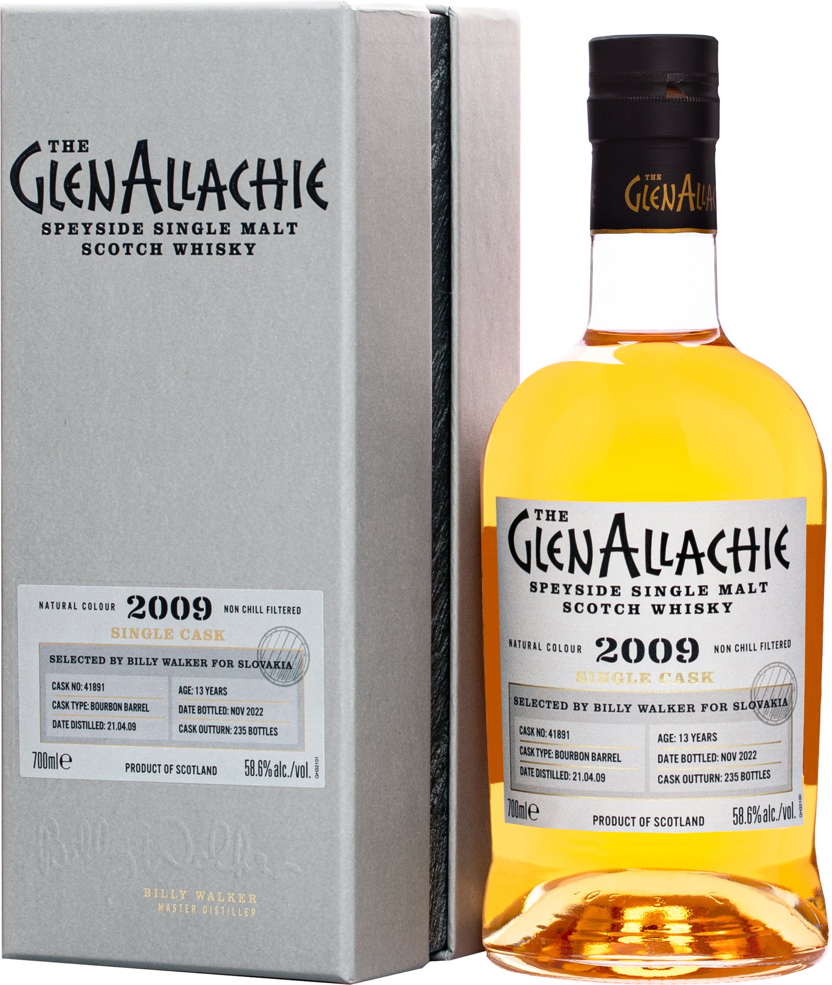 The GlenAllachie 13 ročná Single Cask 2009 Selected by Billy Walker for Slovakia 58,6% 0,7l (darčekové balenie kazeta)