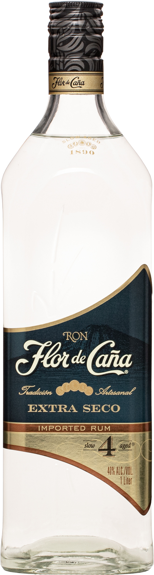 Flor de Caña Extra Seco 4 letý 1l 40% (čistá flaša)