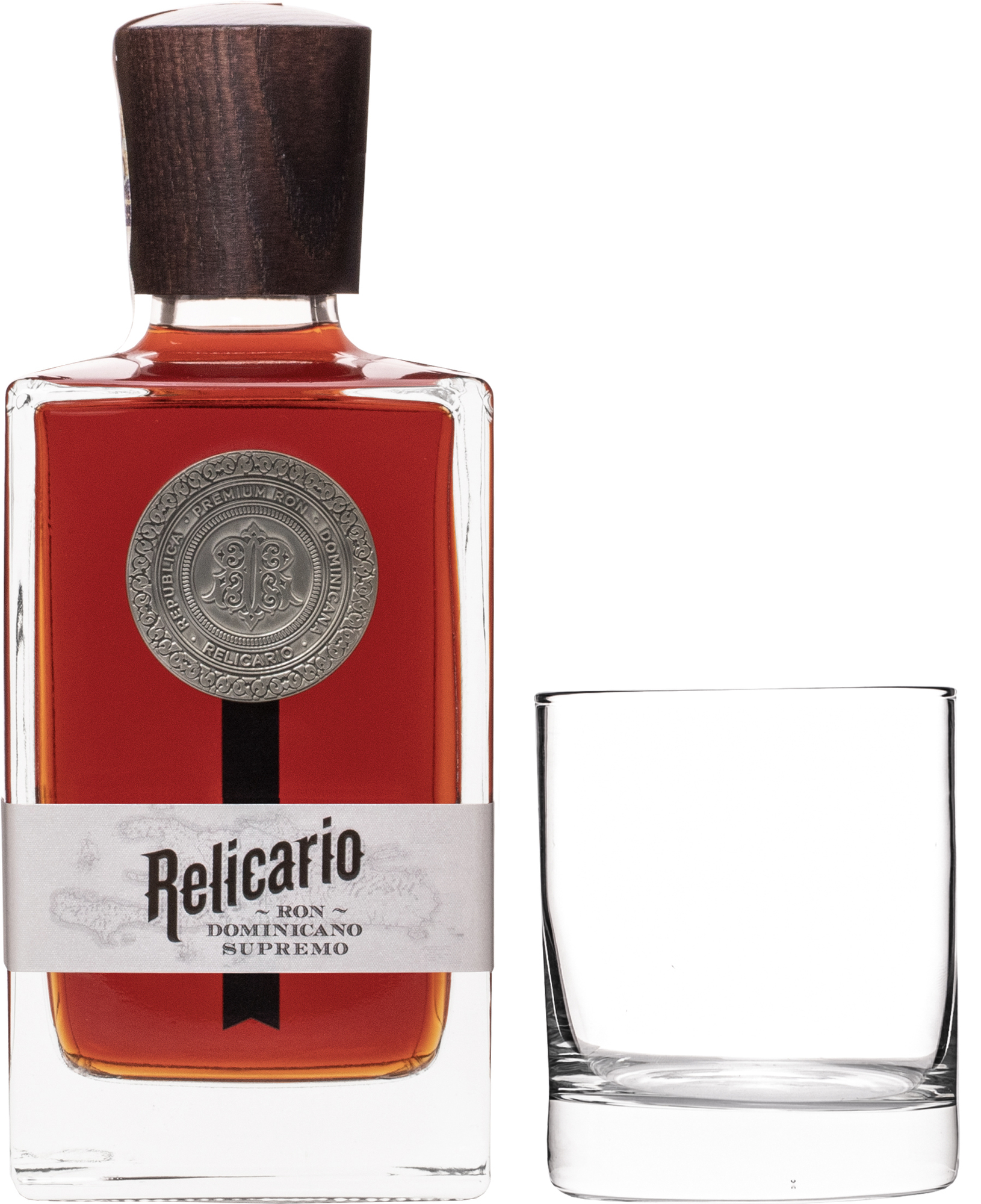 Relicario Ron Dominicano Supremo + sklenice 40% 0,7l (darčekové balenie 1 pohár)