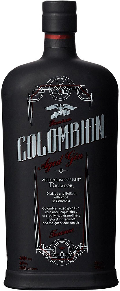 Dictador Colombian Aged Gin Treasure Black 43% 0,7l (čistá fľaša)