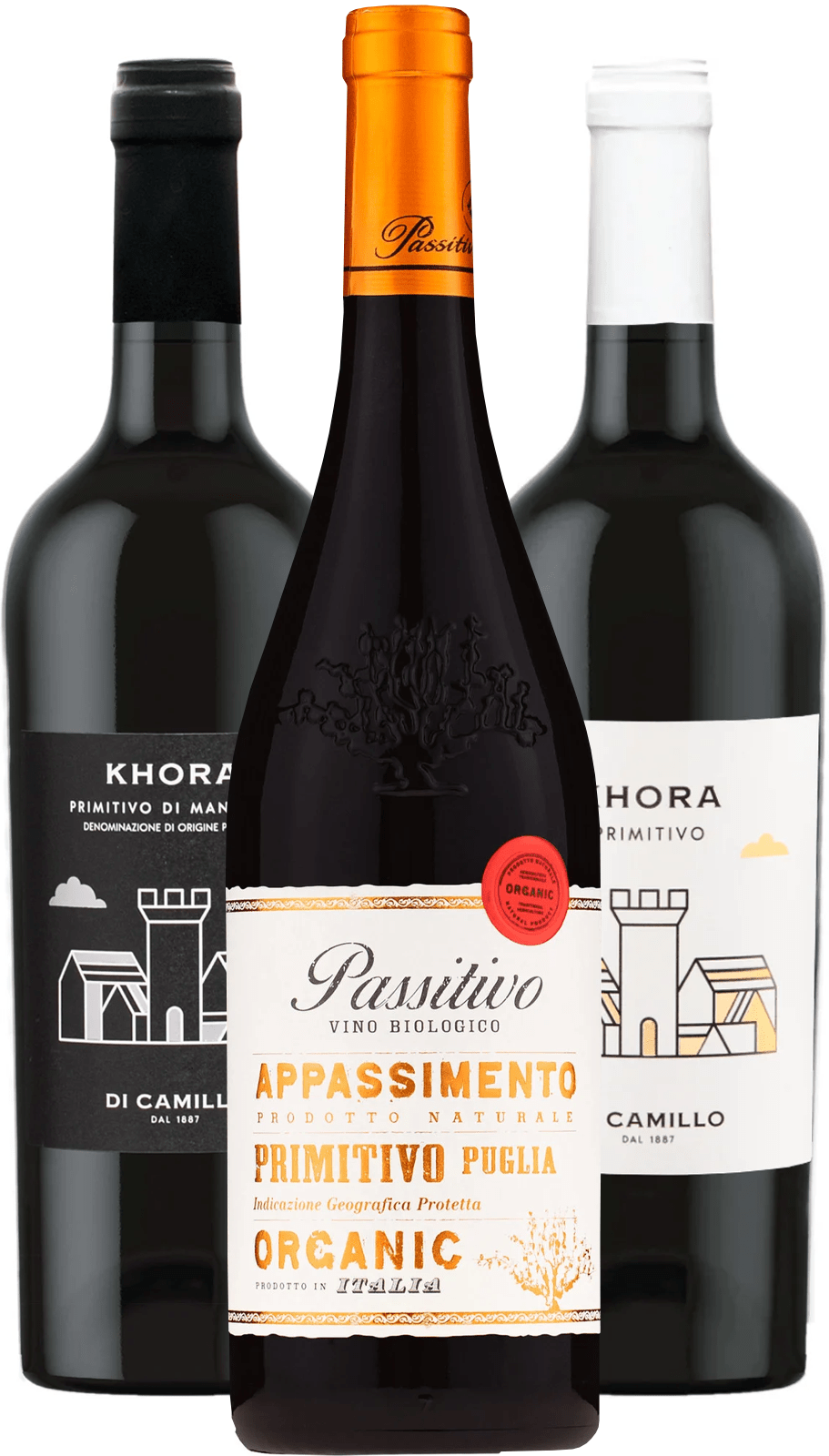 Set vín Primitivo (set 1 x 0.75 l, 1 x 0.75 l, 1 x 0.75 l)