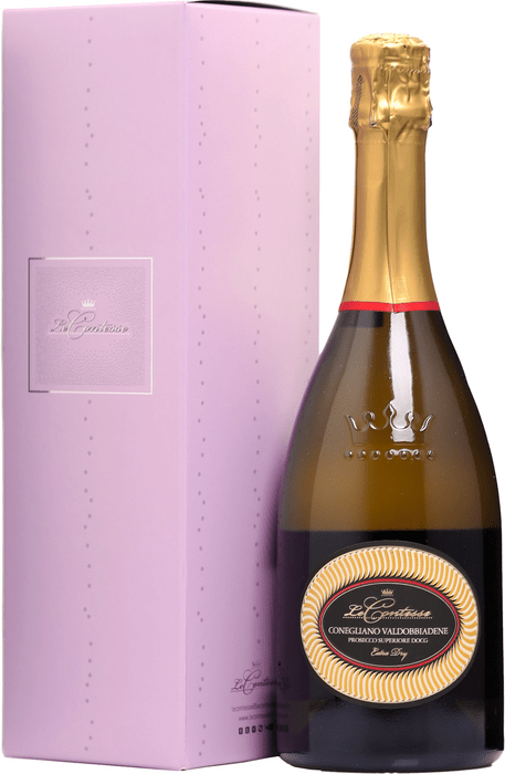 Le Contesse Valdobbiadene Prosecco Extra Dry v darčeková krabičke