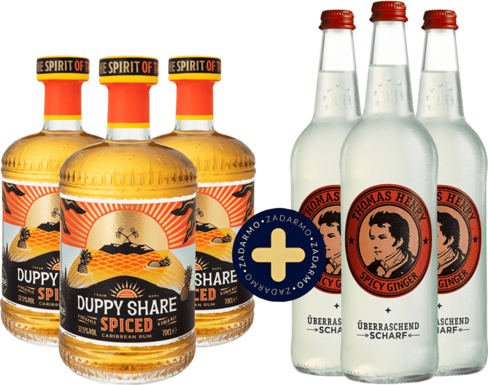 Bundle 3x The Duppy Share Spiced + 3x Thomas Henry Ginger Beer 0,75l free