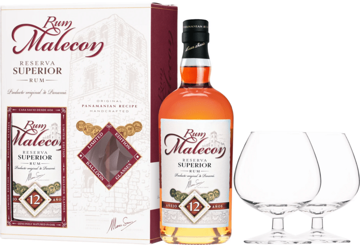 Malecon Reserva Superior 12 Year Old + 2 glasses