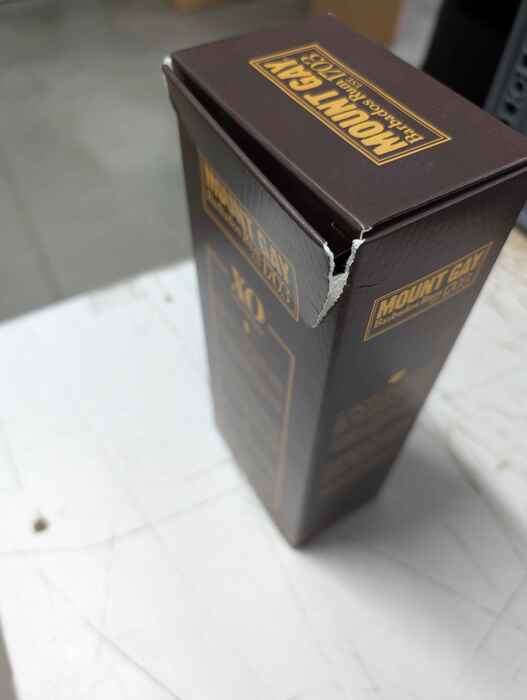 Mount Gay XO - damaged box