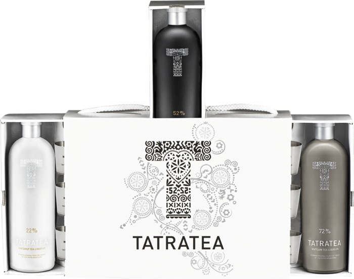 Tatratea Darčekový Set 3x0,7l + 6 pohárov