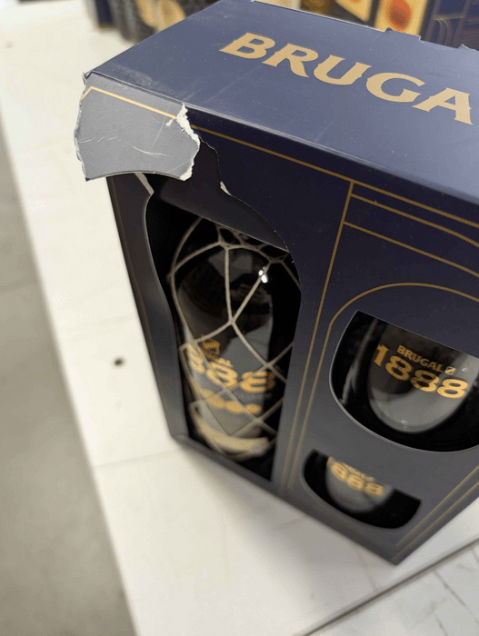 Brugal 1888 Ron Gran Reserva Doblemente Anejado + 2 poháre - poškodený obal