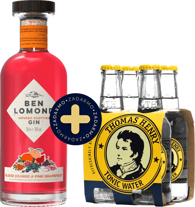 Set Ben Lomond Blood Orange &amp; Pink Grapefruit Gin + 4 pack Thomas Henry Tonic Water zadarmo