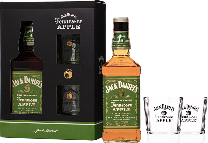 Jack Daniel&#039;s Apple + 2 sklenice