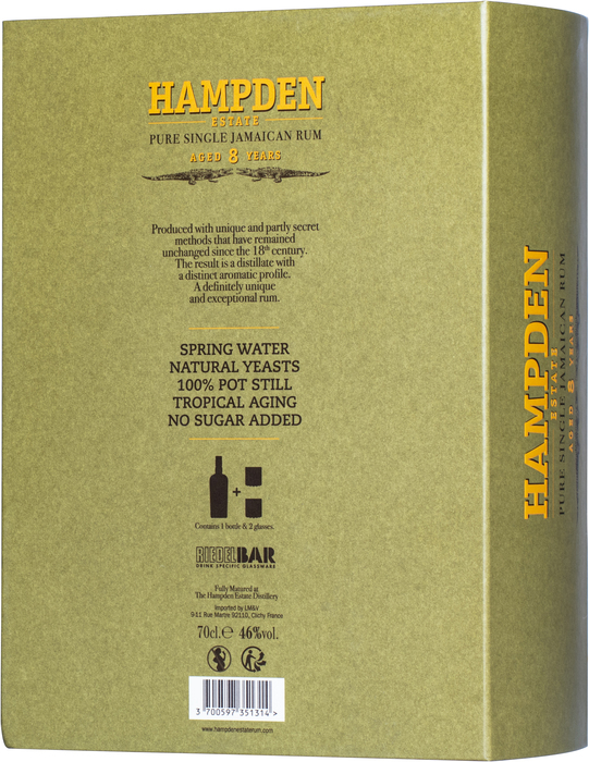 Hampden 8 ročný + 2 poháre