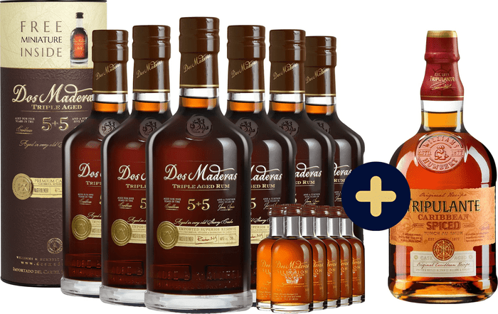 Bundle 6x Dos Maderas PX 5+5 with mini + Tripulante Caribbean Spiced for free