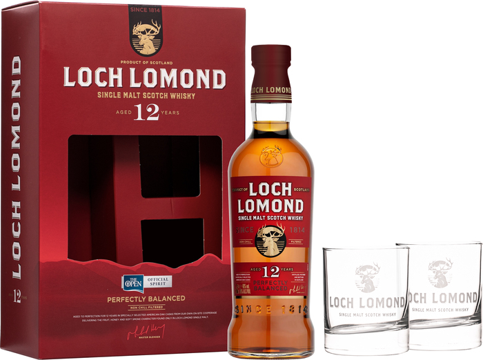 Loch Lomond 12 ročná + 2 poháre