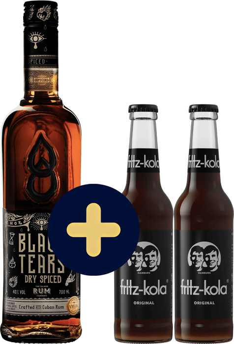 Bundle Black Tears Dry Spiced Rum + 2x fritz-kola free