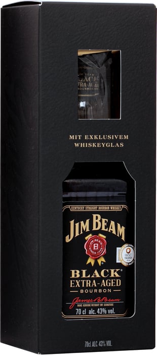 Jim Beam Black Extra Aged + glass
