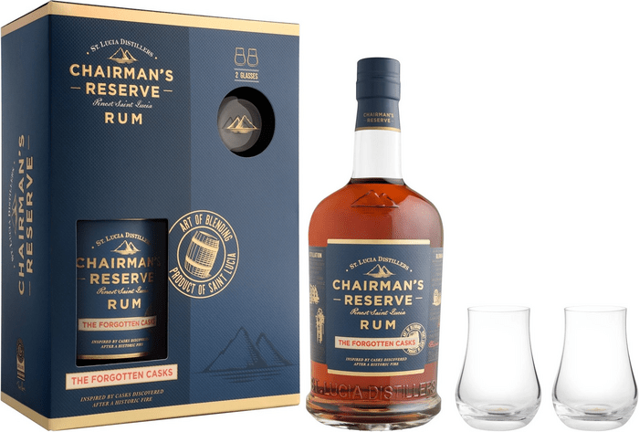 Chairmans Reserve Forgotten Casks + 2 glasses - damaged box