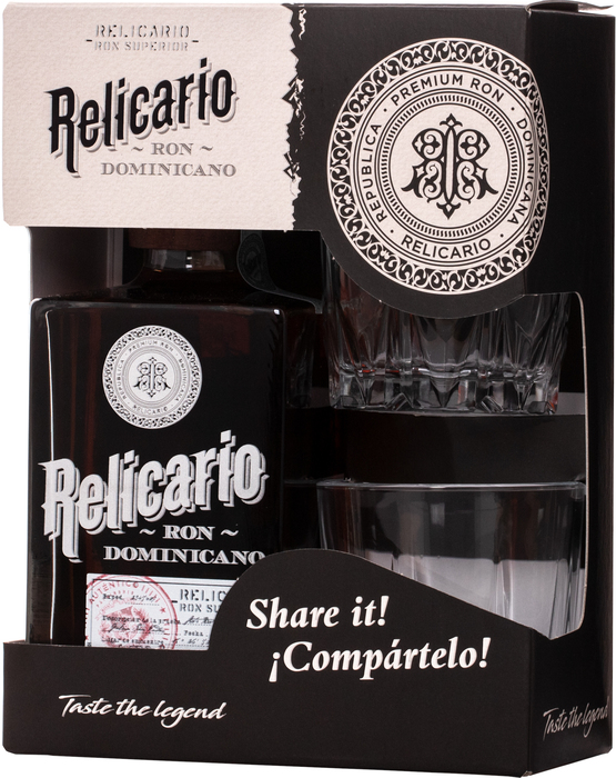 Relicario Ron Dominicano Superior + 2 glasses