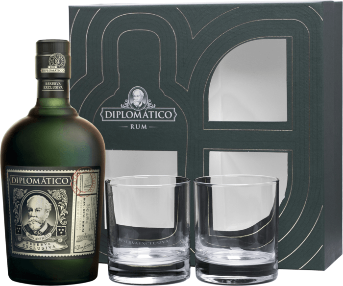 Diplomático Reserva Exclusiva + 2 glasses