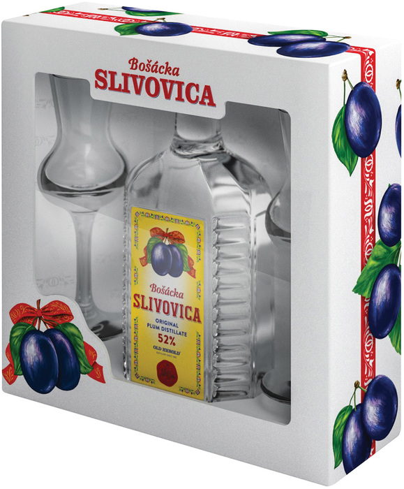 Bošácka Slivovica Hranatá + 2 poháre