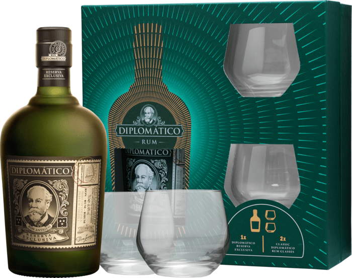 Diplomático Reserva Exclusiva + 2 poháre