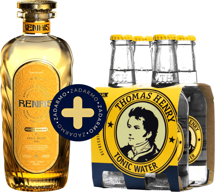 Bundle Renais Small Batch Gin + 4 pack Thomas Henry Tonic Water free