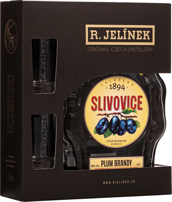 Rudolf Jelínek Slivovice + 2 sklenice