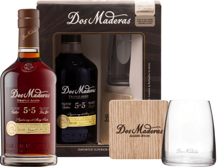 Dos Maderas PX 5+5 + pohár + podložka - poškodený obal